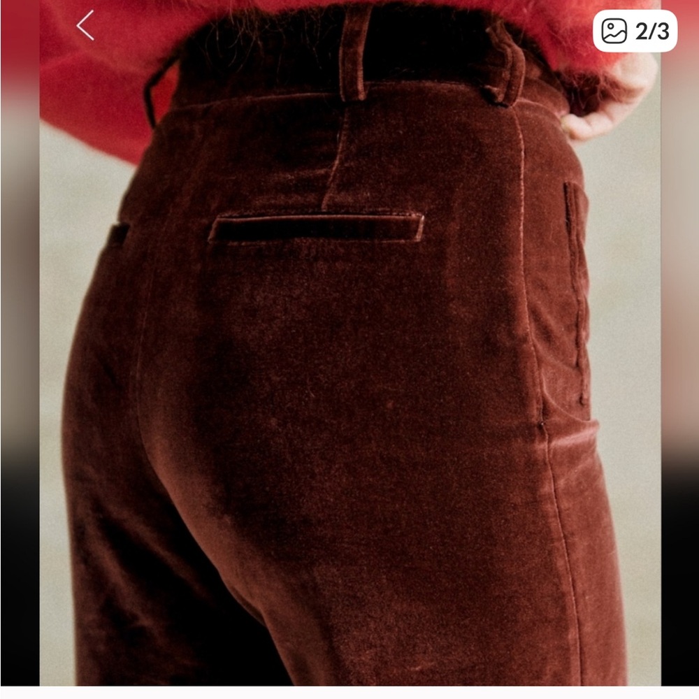 Sezane Marino Trousers Sienna Velvet - Size 4